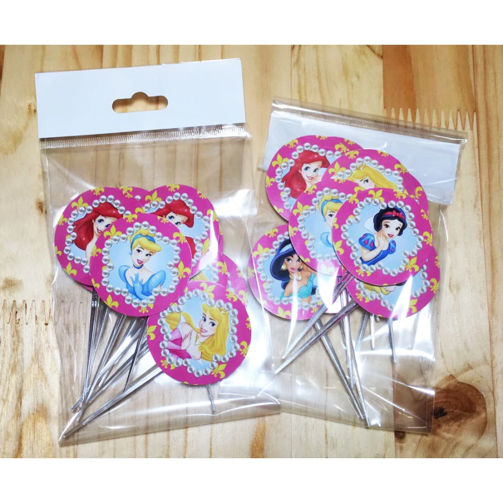 Топперы для кексов, маффинов, капкейков в стиле “Принцессы Дисней“ (10 шт./уп.) -