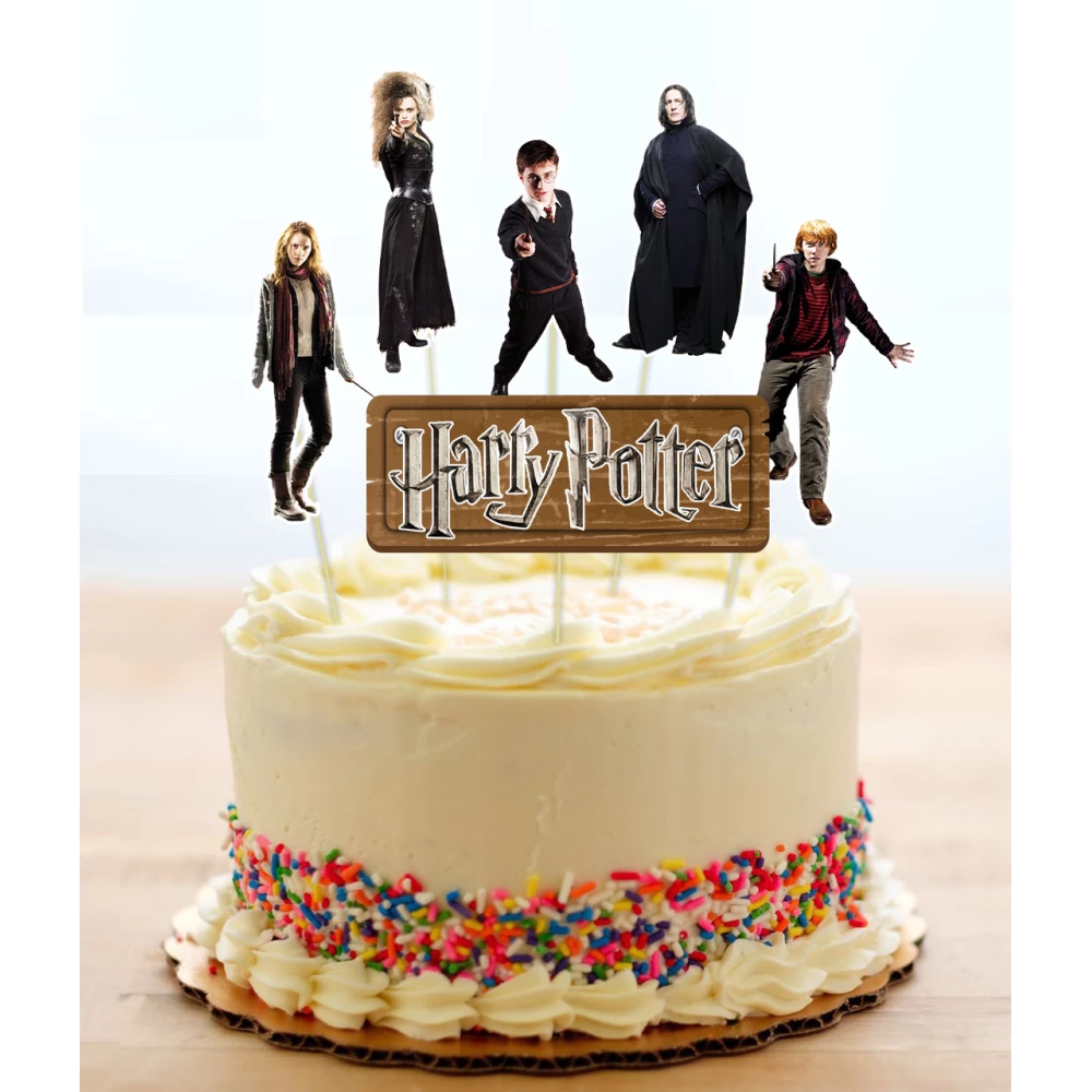 Топперы в торт  “Гарри Поттер / Harry Potter“ набор (8см, 6шт./уп.) вырубка