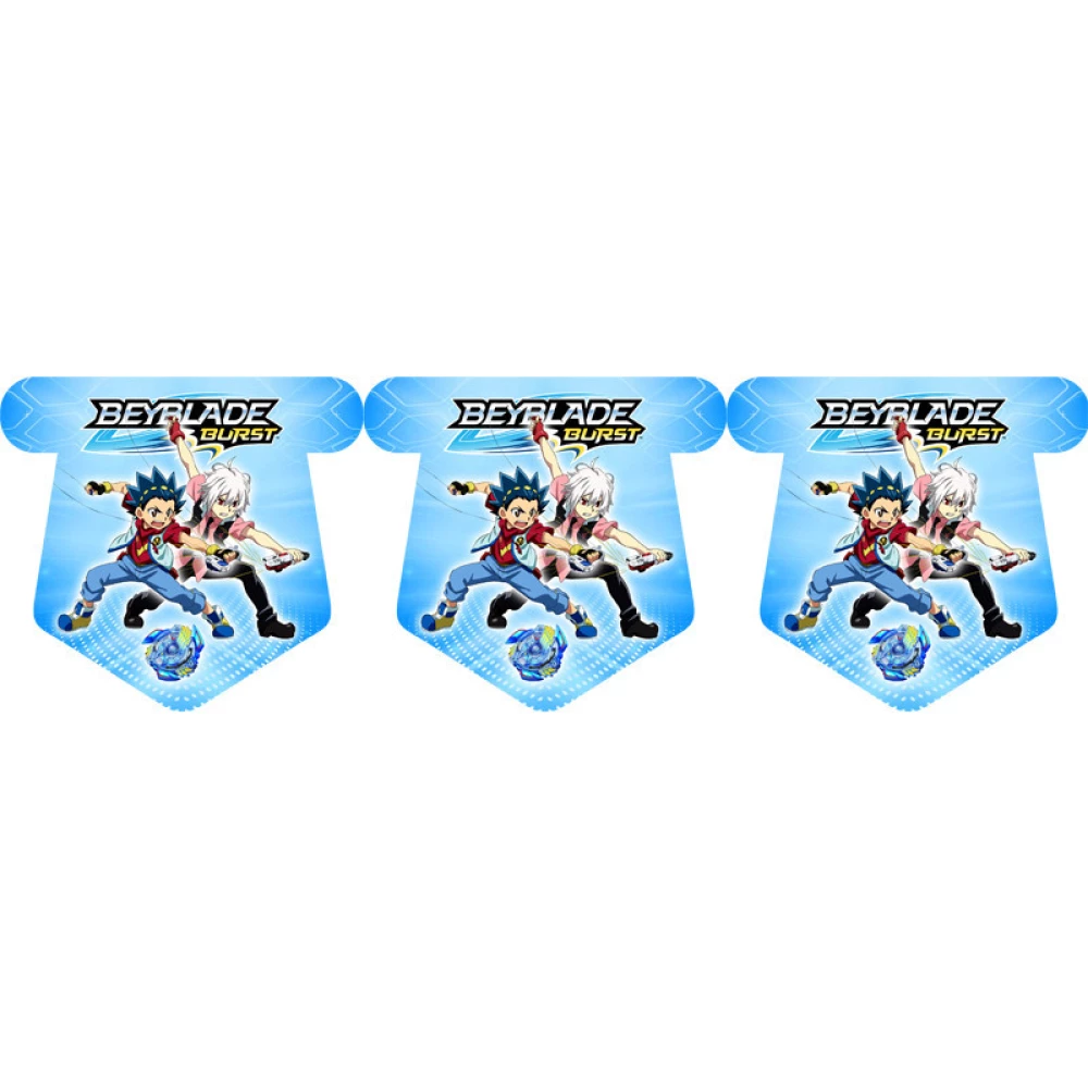 Флажки-вымпела “Бейблейд / beyblad“ (гирлянда из пятиугольных флажков) вымпелы  -малотиражные издания-