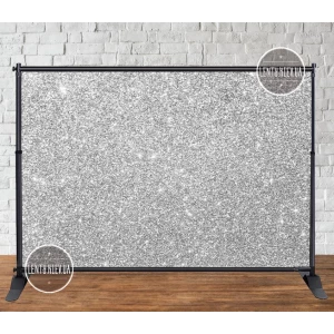 Изображение товара - Баннер 3х2м “Серебряный глиттер (иммитация)“ (виниловый) - Серебро (каркас отдельно) -