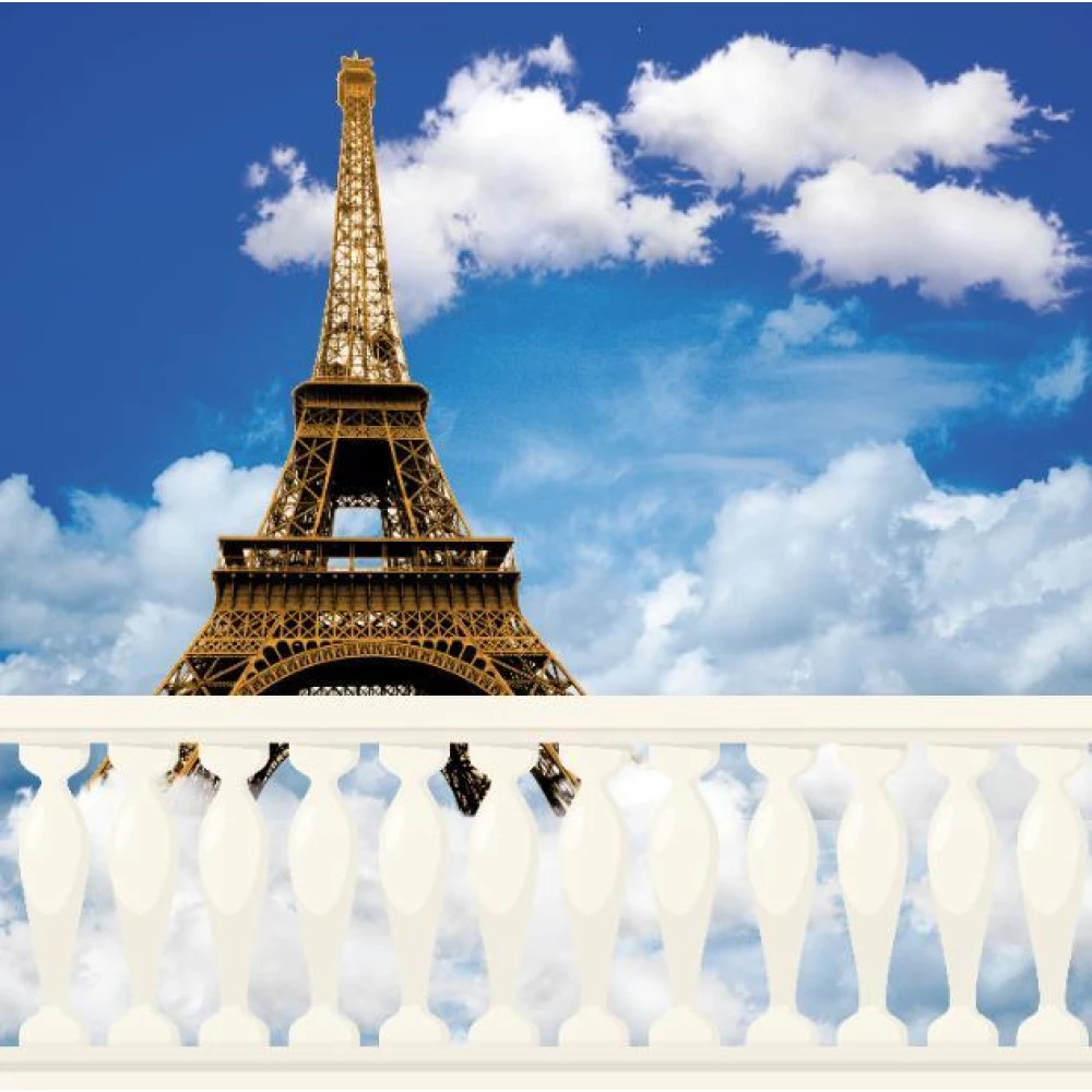 Баннер “Париж“ 2х2м (Эйфелевая башня) - Фотозона (виниловый) без каркаса -