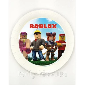 Изображение товара -  Тарелки 18см. в стилистике “Роблокс / ROBLOX“(роботы) бумажные (Поштучно)