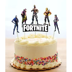 Изображение товара -  Набор “Фортнайт / Fortnite“ средние топперы в торт (8см, 6шт./уп.) вырубка