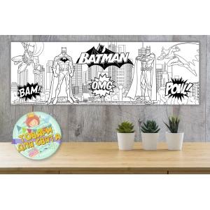 Изображение товара -  Плакат Раскраска “Бетмен / Бэтмен / Batman“ 30х90 см