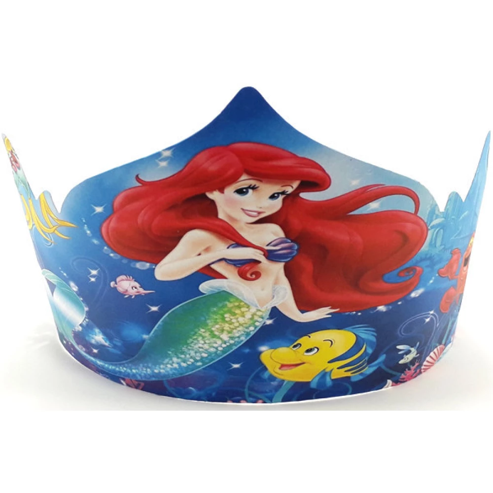 Корона картонна Русалочка Аріель тематичні на дитячий День народження -