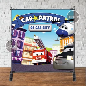 Изображение товара - Баннер 1,5х1,5м,“Авто Патруль“ - Фотозона (виниловый) на день рождения (без каркаса)
