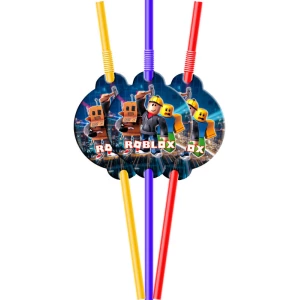 Изображение товара -  Коктейльные трубочки Роблокс с гофрой (10 шт.) малотиражное издание-