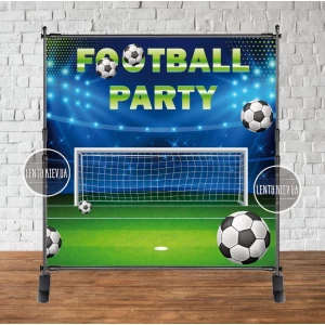 Изображение товара -  Баннер 2х2м “Футбол / Football Party“ с люверсами. Фотозона (виниловый) на день рождения