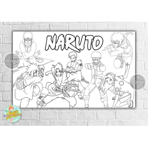 Изображение товара - Плакат - Раскраска “Наруто / Аниме“ 120х75 см