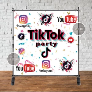 Изображение товара - Баннер 2х2м “Социальные сети. Тик Ток“ - Фотозона (виниловый) (Без каркаса) -
