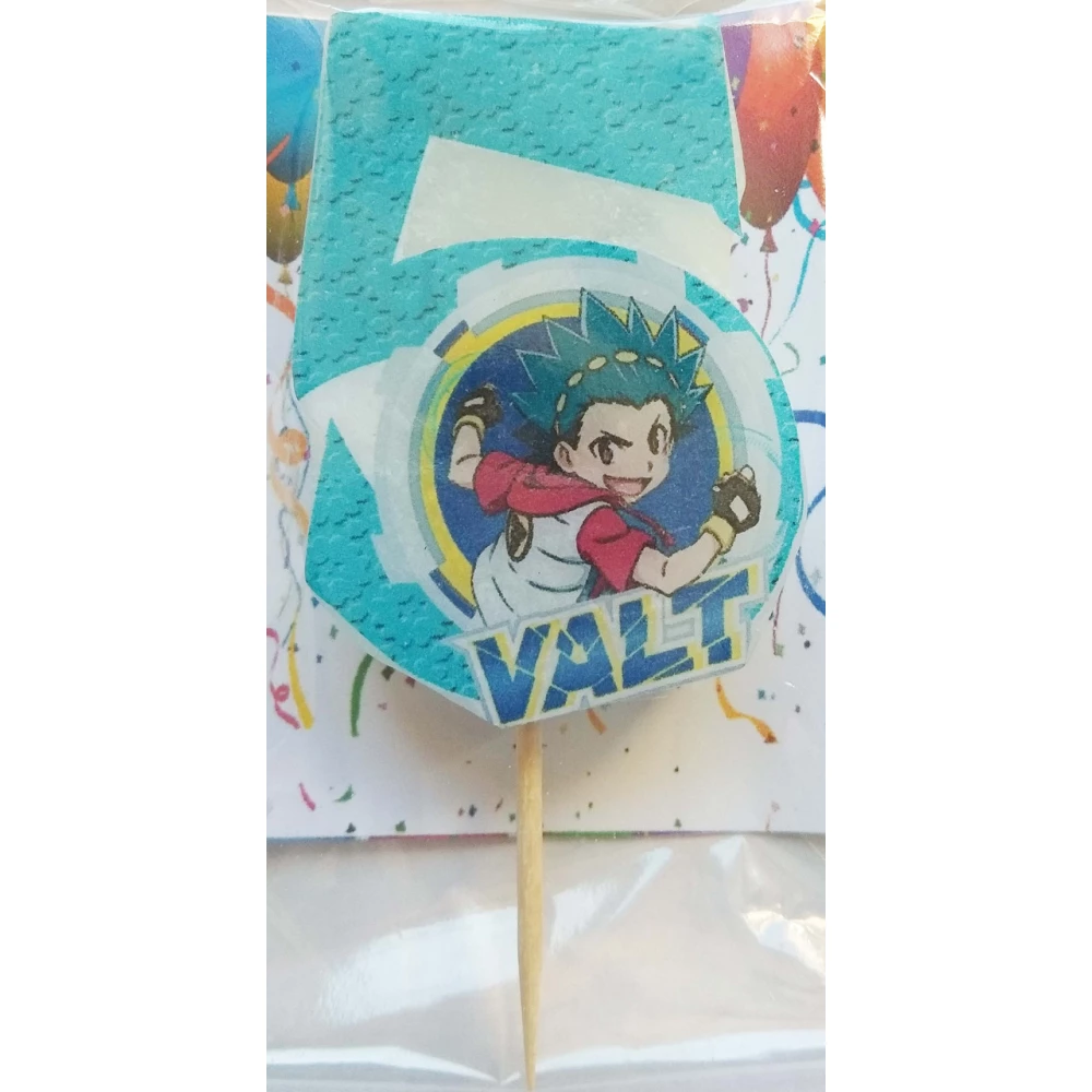 Свечи цифры (5см) с картинкой “Бейблейд / Beyblade“ 5 (VALT)