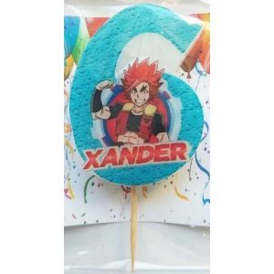 Изображение товара - Свечи цифры (5см) с картинкой “Бейблейд / Beyblade“ 6 (XANDER)