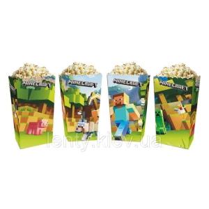 Изображение товара -  Коробочки для попкорна Майнкрафт (герои мультфильмов) 5шт-