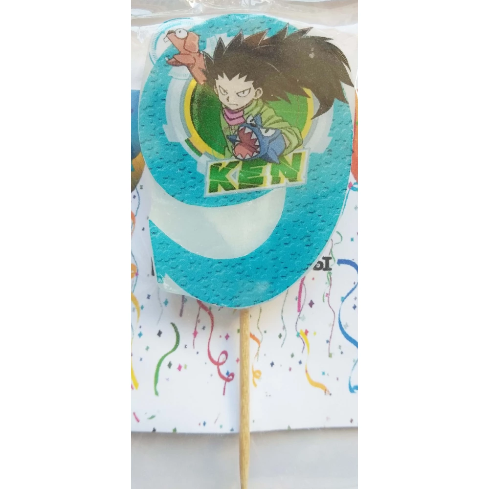 Свечи цифры (5см) с картинкой “Бейблейд / Beyblade“ 9 (KEN)