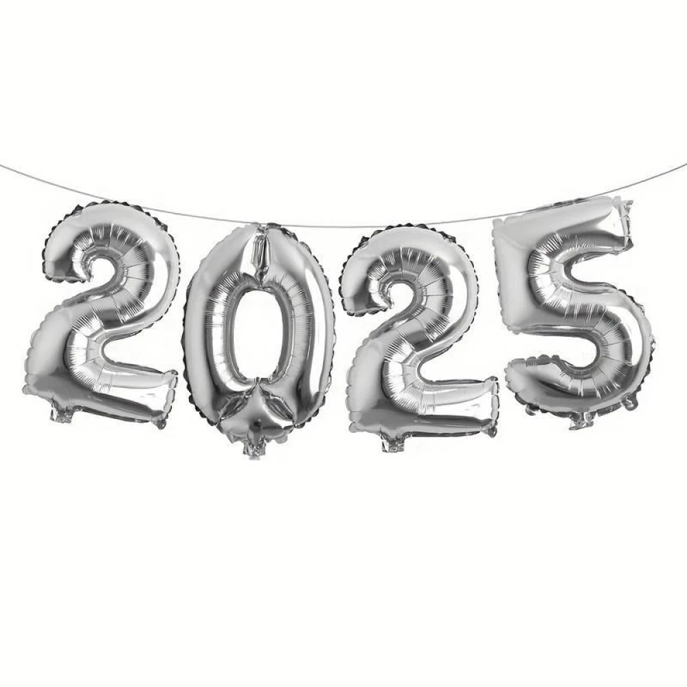 Набор цифр 2025 (70 см) 4шт Серебро