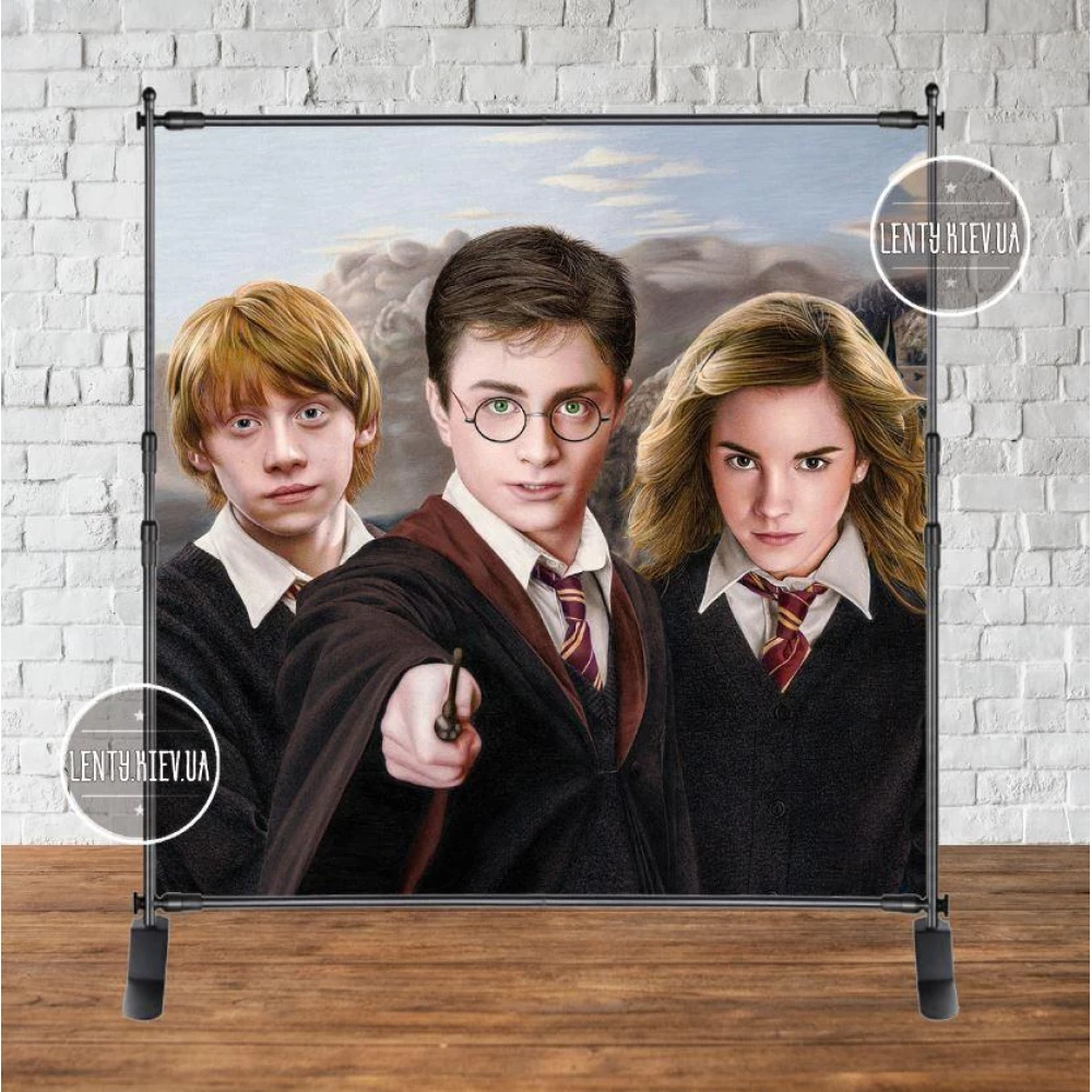 Баннер “Гарри Поттер (все герои)“  1,5*1,5м - Фотозона (виниловый баннер) на день рождения -