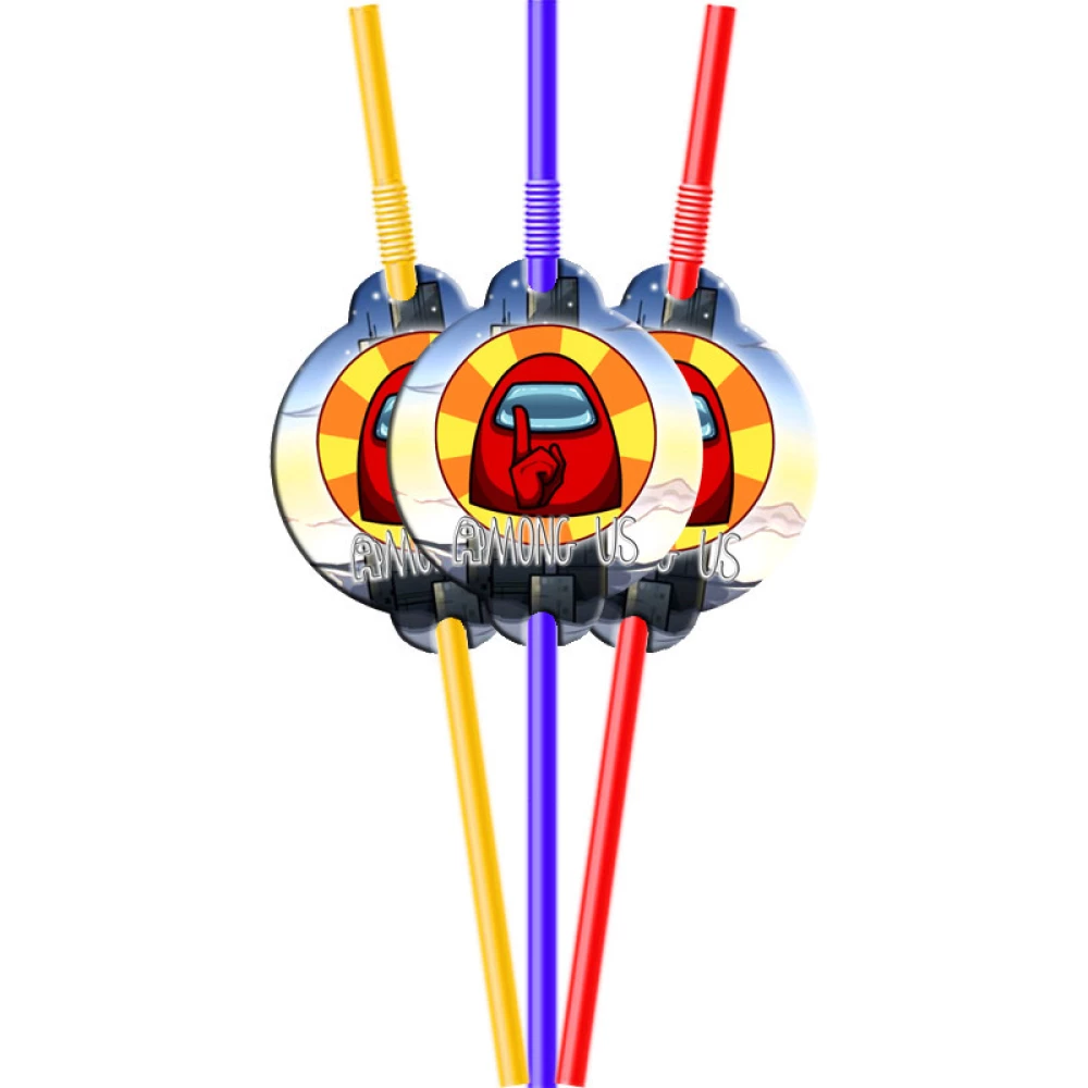 Коктейльные трубочки с гофрой “Амонг Ас на солнце“ (10 шт.) малотиражное издание-