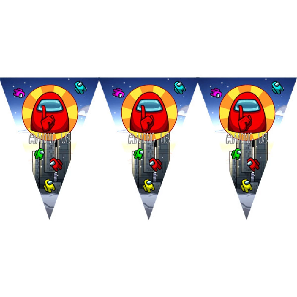 Вымпелы “Амонг Ас на солнце“ (из 3-угольных флажков) -малотиражные издания-