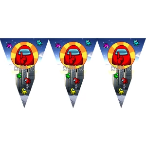 Изображение товара - Вымпелы “Амонг Ас на солнце“ (из 3-угольных флажков) -малотиражные издания-