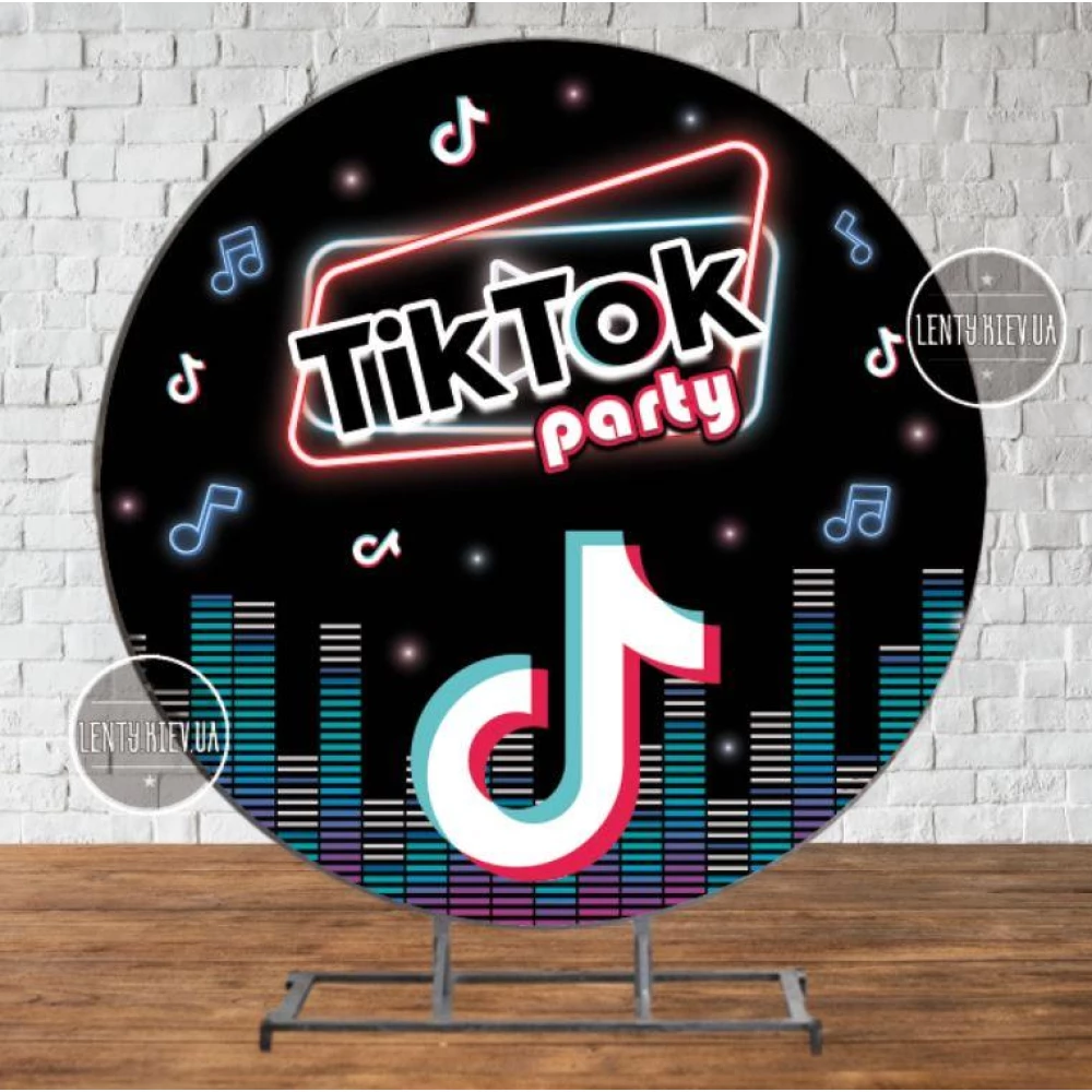 Баннер Круглый 2м “Тик Ток“ - Фотозона (виниловый) -