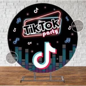 Изображение товара - Баннер Круглый 2м “Тик Ток“ - Фотозона (виниловый) -