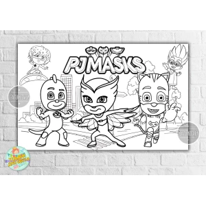 Изображение товара - Плакат - Раскраска “Герои в масках“ 120х75 см