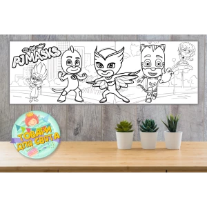 Изображение товара - Плакат Раскраска “Герои в масках“ 30х90 см