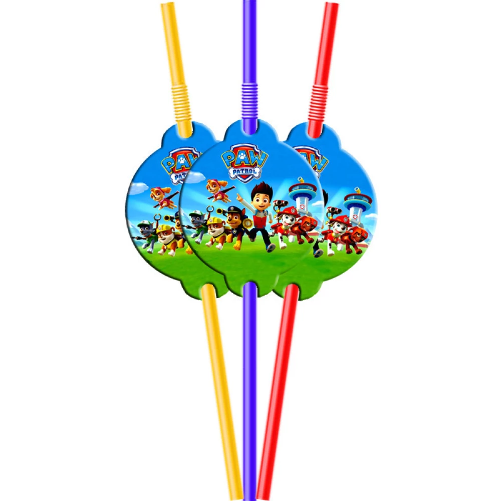 Трубочки “Щенячий патруль“ (разные цвета) с гофрой  (10 шт.) малотиражное издание-