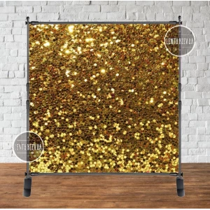 Изображение товара - Баннер 2х2м.“Золотой глиттер (фото-имитация)“ - Фотозона (виниловый) на день рождения (без каркаса) - Без
