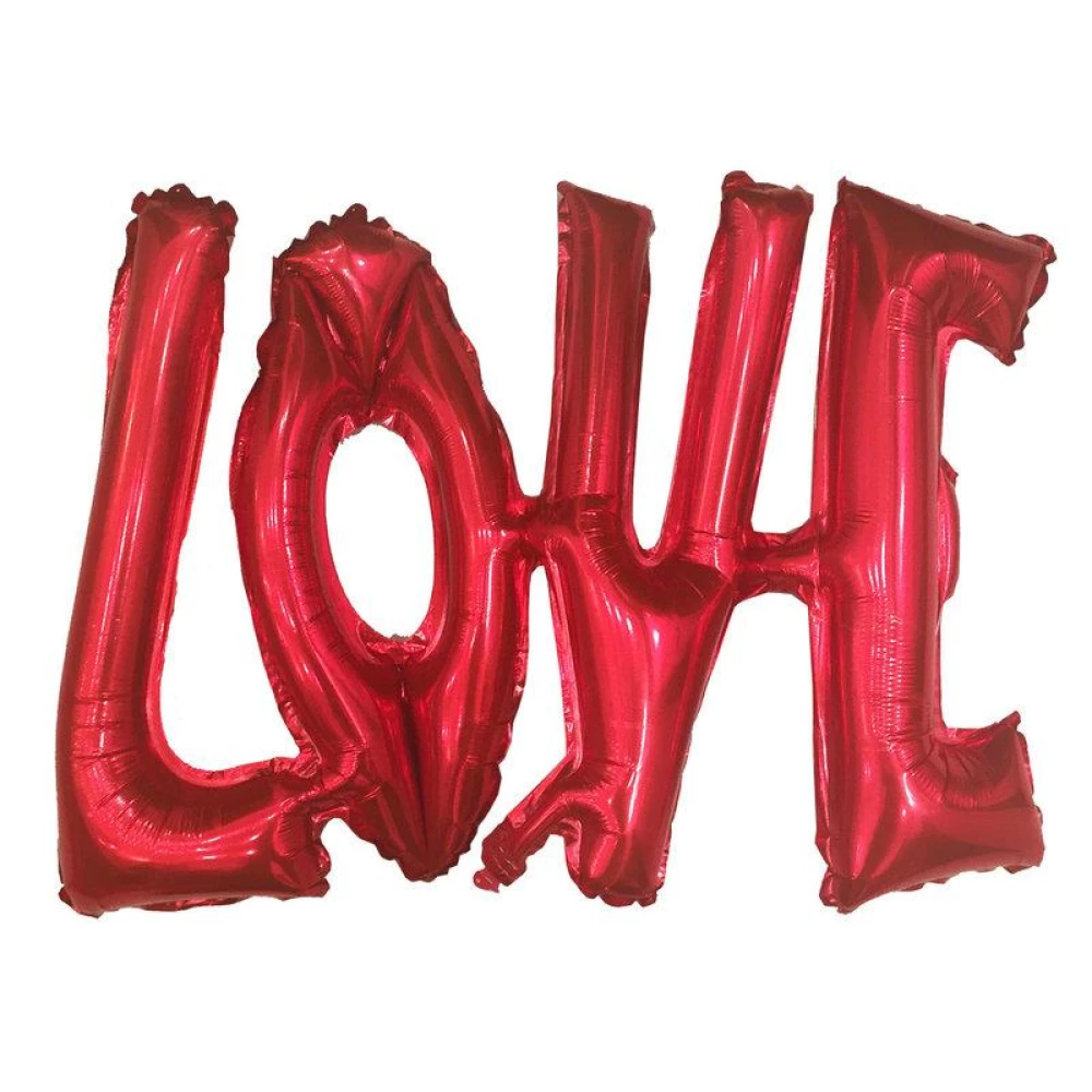 Надпись фольгированная “LOVE“ красный 70х100см