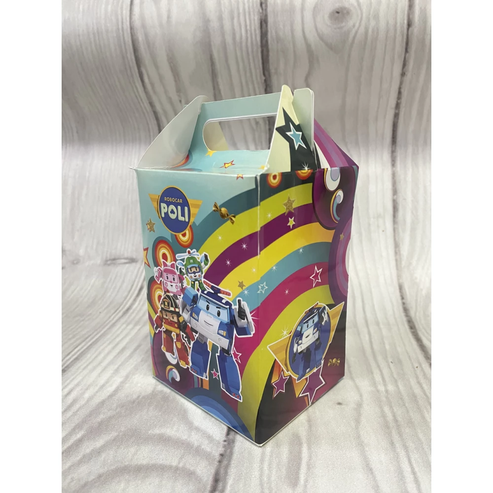Коробочка “Робокар Поли / Полли / Robocar Poli“ для подарков и угощений 10х10х10 малотиражные -