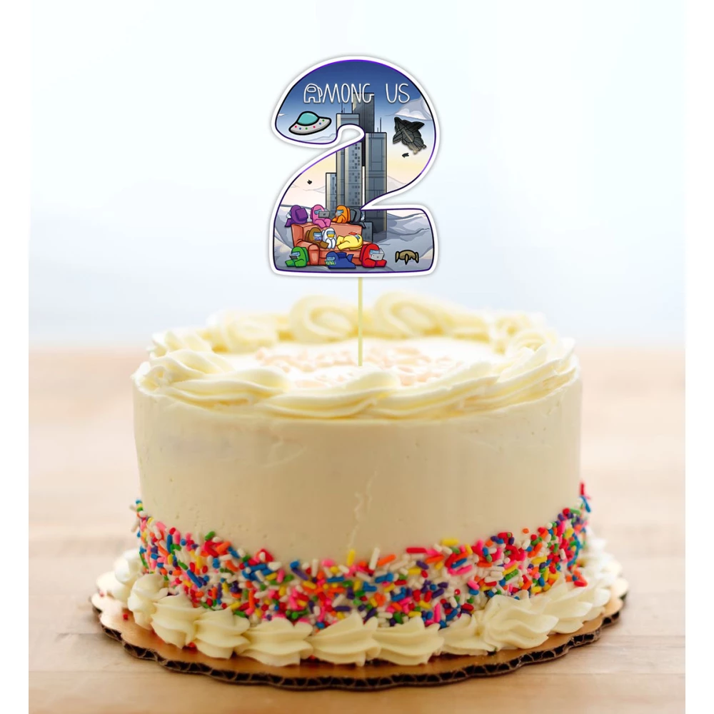 Топпер-цифра (до 10см цифра) вырубка “Амонг ас“ (1шт)- 2