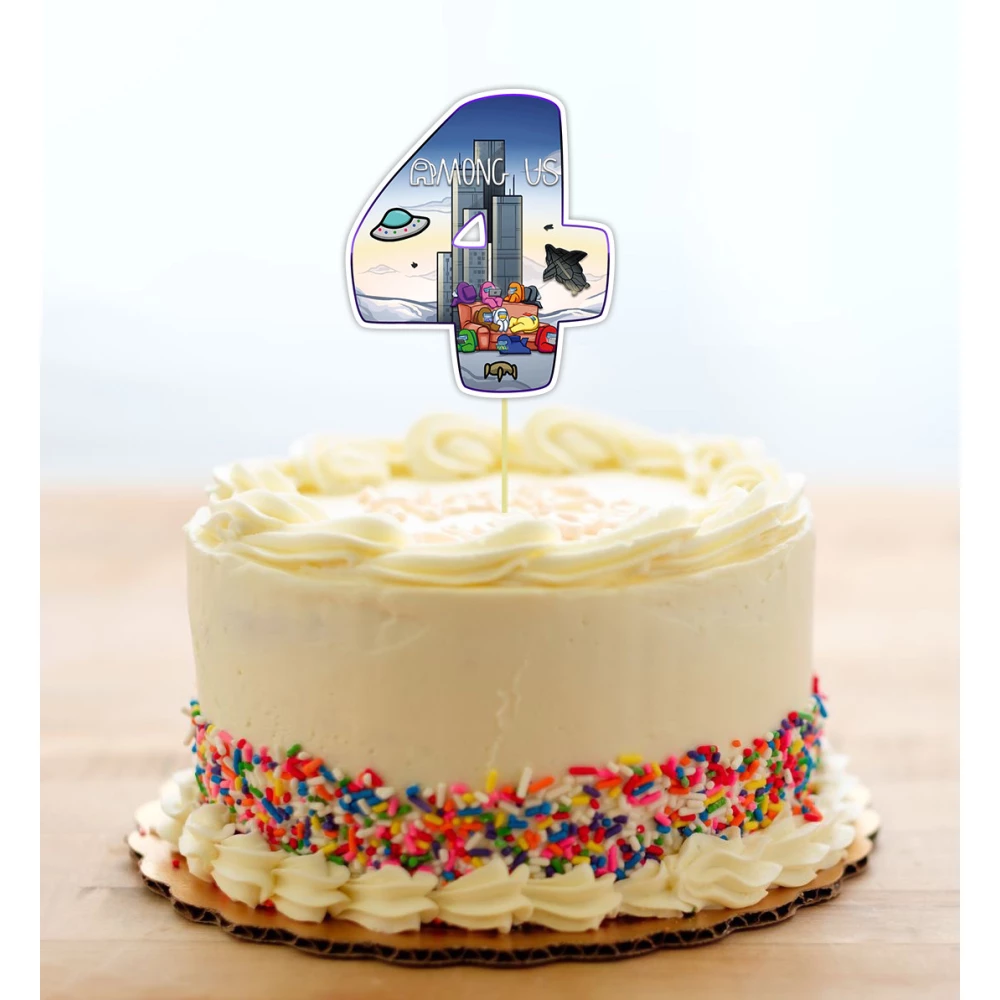 Топпер-цифра (до 10см цифра) вырубка “Амонг ас“ (1шт)- 4