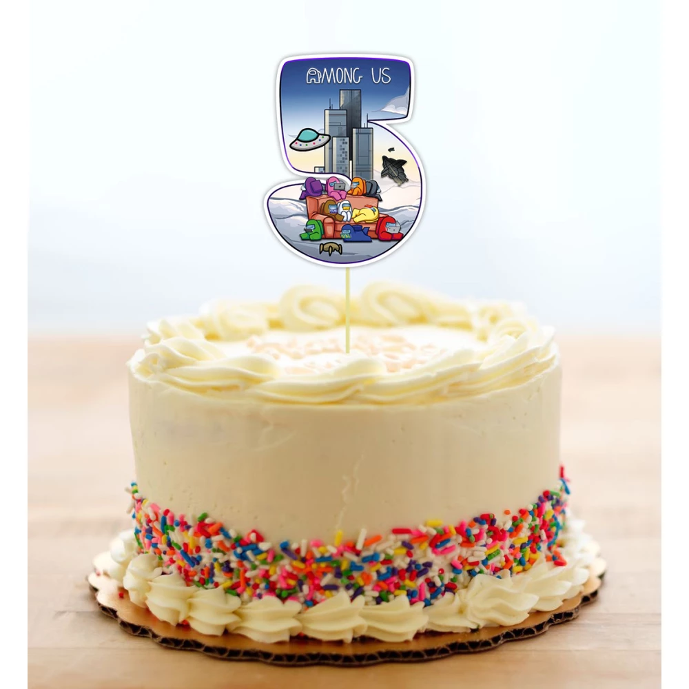 Топпер-цифра (до 10см цифра) вырубка “Амонг ас“ (1шт)- 5