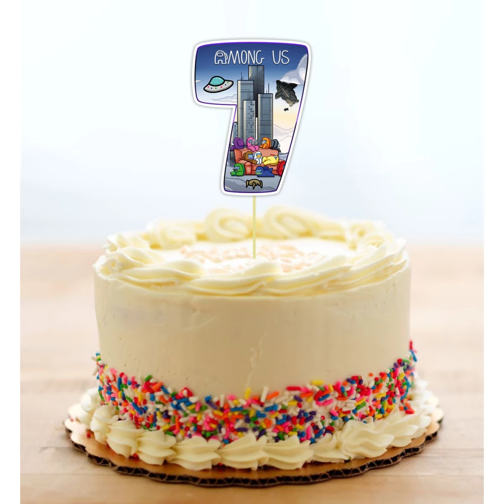 Топпер-цифра (до 10см цифра) вырубка “Амонг ас“ (1шт)- 7