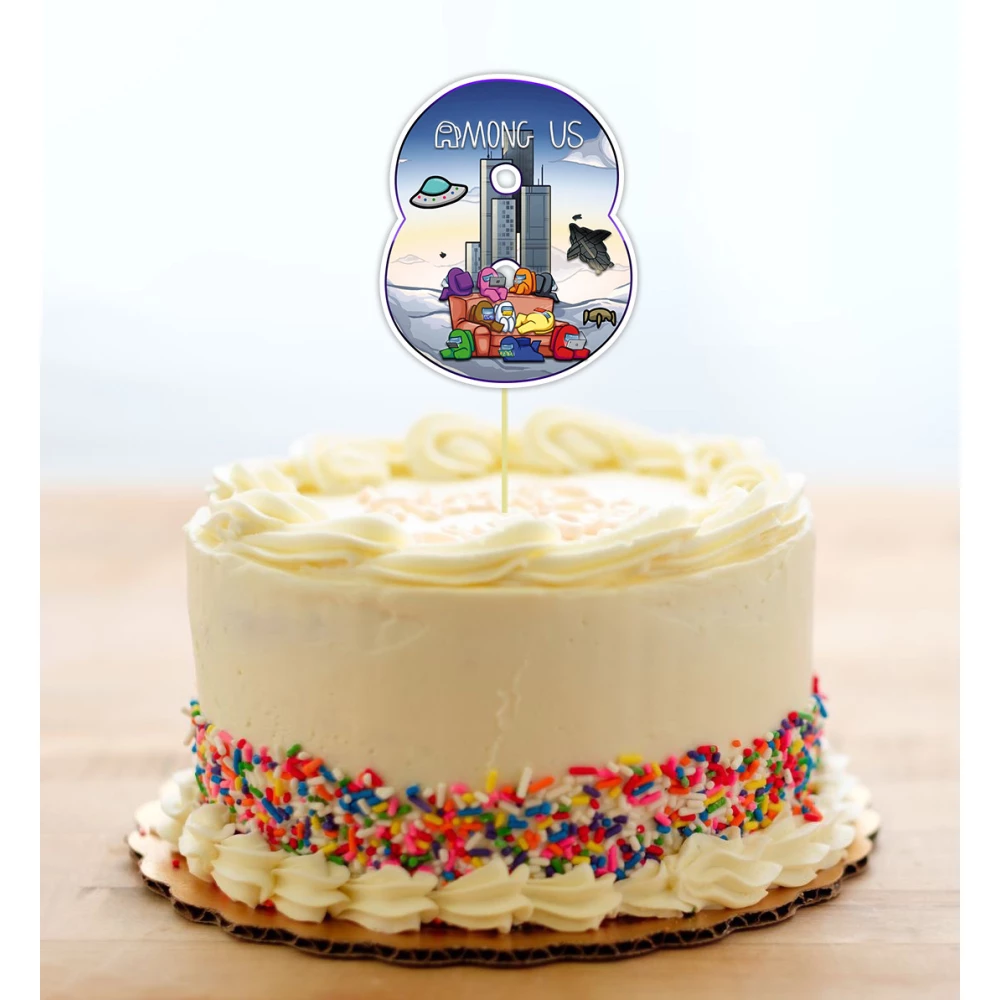 Топпер-цифра (до 10см цифра) вырубка “Амонг ас“ (1шт)- 8