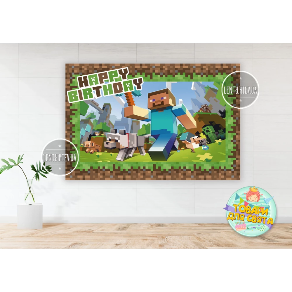 Плакат “Майнкрафт“ 1х1,5 м - Английский