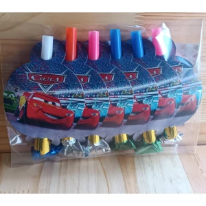 Изображение товара - Язычки - гудки карнавальные (6 шт./уп.) - Тачки-2, Разные цвета