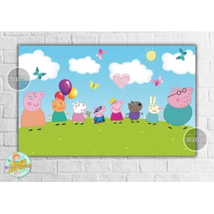 Изображение товара -  Плакат “Свинка Пеппа. День рождения“ 120х75 см на детский День рождения-