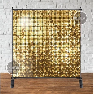 Изображение товара - Баннер 2х2м, “Золотая пайетка (иммитация)“ - Фотозона (виниловый ) на день рождения (без каркаса) -