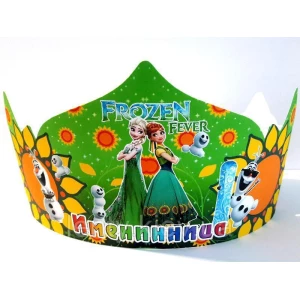 Изображение товара - Корона картонная “Холодное сердце“ салатовый тематические на детский День рождения - Русский