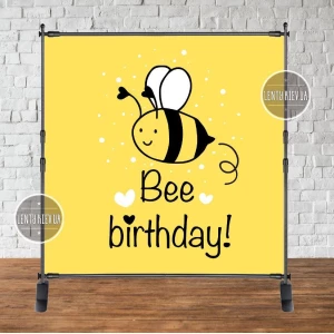Изображение товара -  Баннер 2х2м Пчелка Bee birthday - Фотозона (виниловый) на день рождения (без каркаса) -