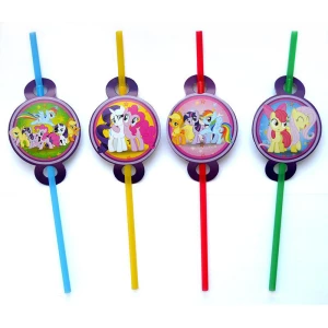 Зображення товара -  Набір Коктейльні трубочки з гофрою (8 шт/уп.)- Маленькі Поні (преміум), Різні кольори