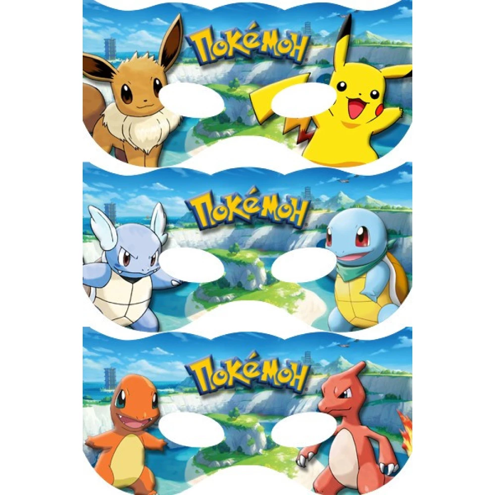 Маски “Покемоны Пикачу“ тематические детские картон -