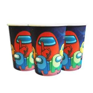 Изображение товара - Стаканчики (набор 10шт.250мл) в стиле “Амонг Ас“ бумажные одноразовые (детский День рождения)-