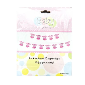 Изображение товара -  Гирлянда “Беби шауэр/Baby shower для девочки Гендер пати Розовый Бодик