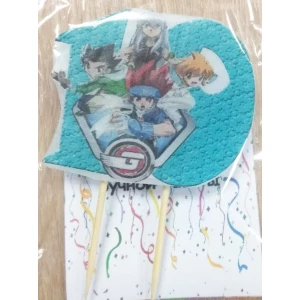 Изображение товара - Свечи цифры (5см) с картинкой “Бейблейд / Beyblade“ 10 (юбилейная)