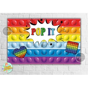 Изображение товара -  Плакат “Поп ит / Pop it“ 120х75 см на детский День рождения -