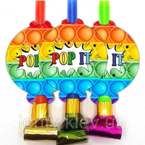Изображение товара - Язычки - гудки “Поп ит / Pop it“ (6 шт/уп) в стиле карнавальные малотиражные -