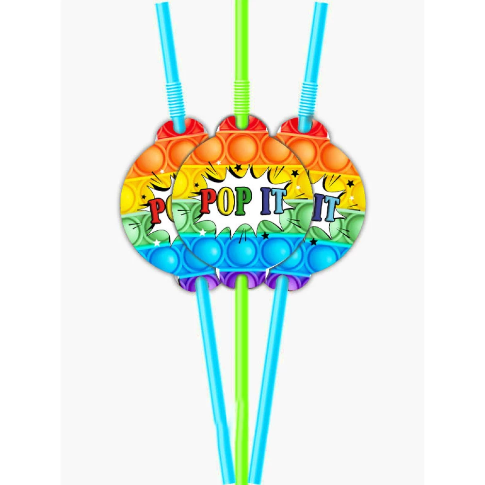 Коктейльні трубочки (10 шт.) “Поп іт / Pop it“ з гофрою -малотиражне видання-